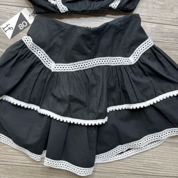 IF SO Black White Trim Two Piece Dress Size 10/12 - Picture 3 of 13